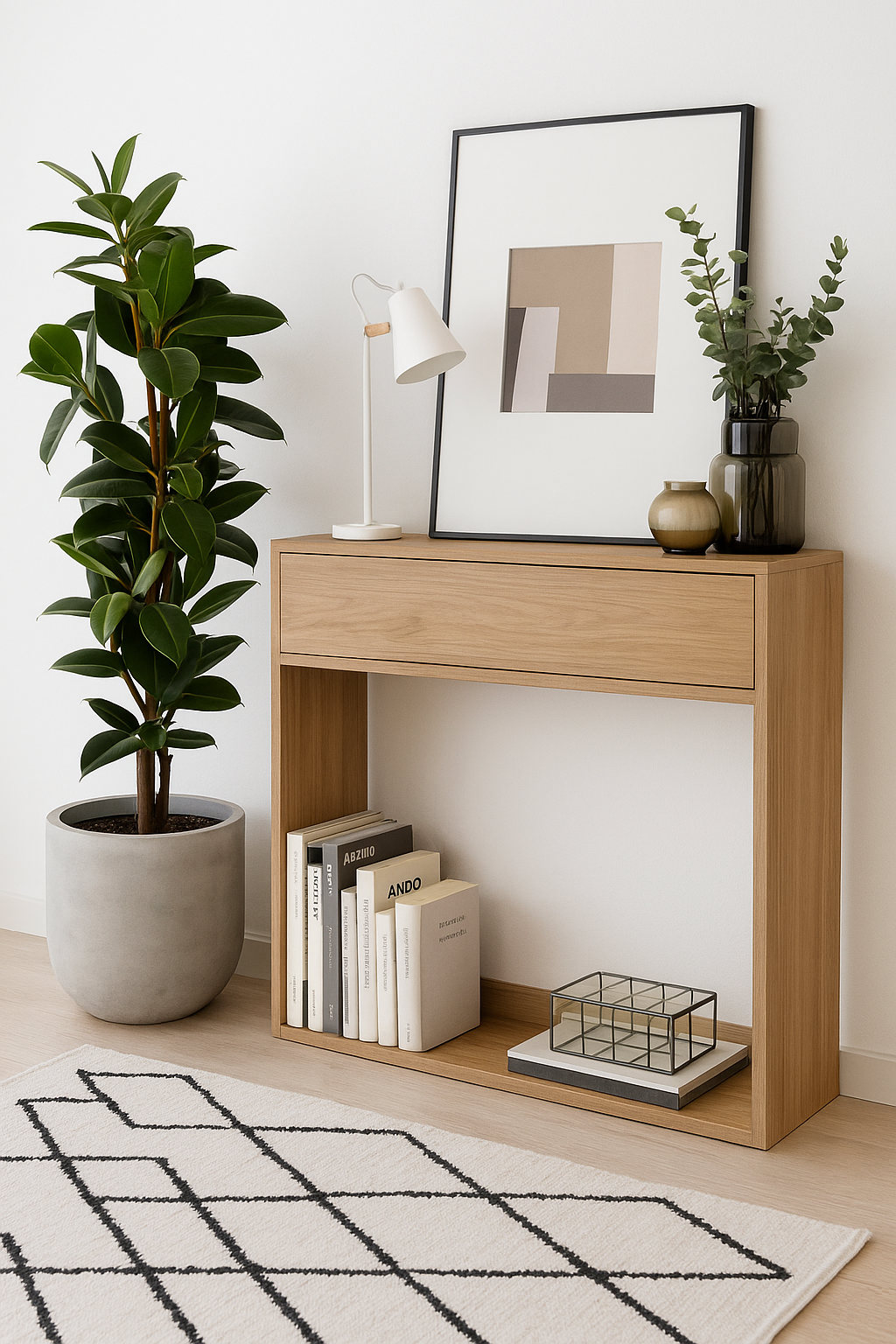 Mesa de arrime Armonía un cajón color roble